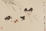 小鸡觅食 （指画）