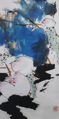 荷花蓝黑系列之八