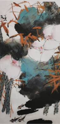 荷花蓝黑系列之五